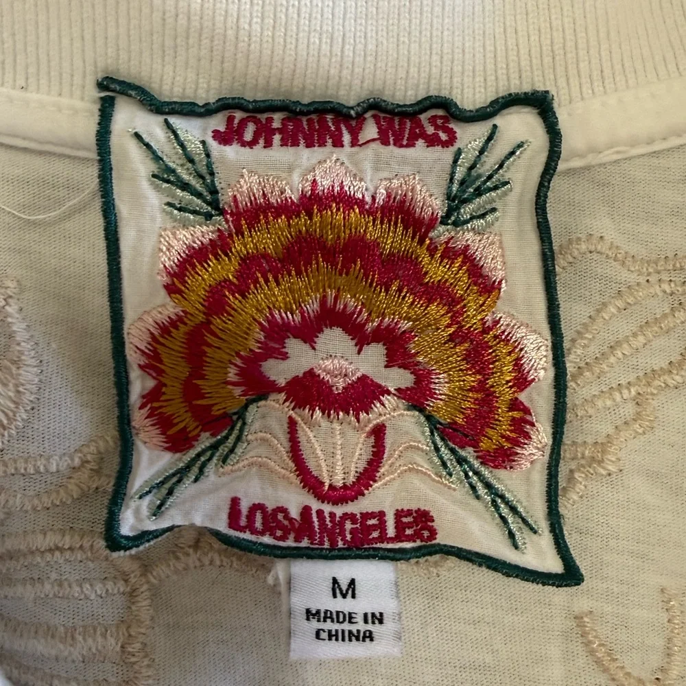 Johnny Was Lorne Embroidered Polo Shirt, J13521-5 Size M - Picture 3 of 16